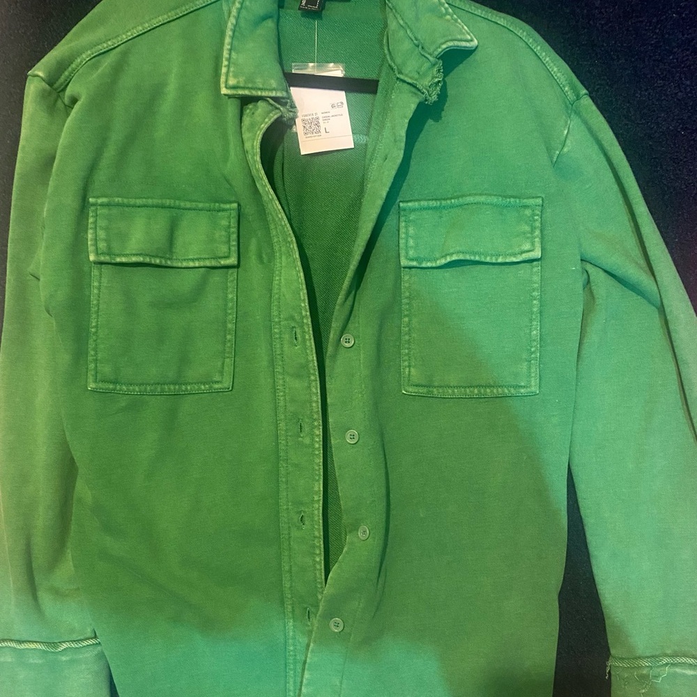 Forever 21 Vibrant Green Casual Jacket